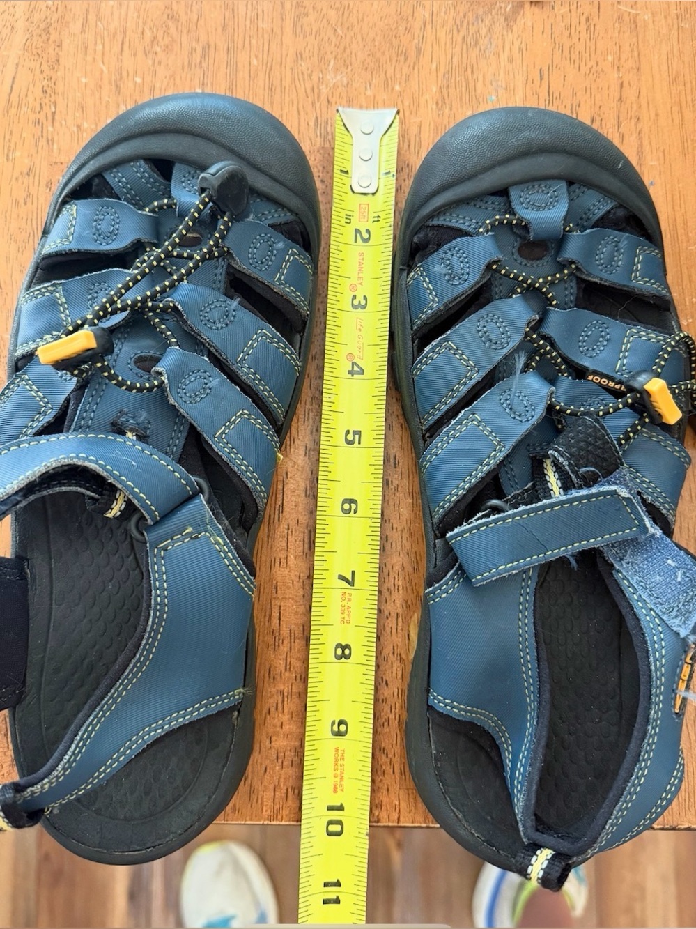 Keen Boys Blue Trail Sandals with Yellow Accents
